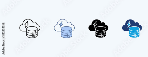 Data Electricity Multiple Icon Illustration Vector