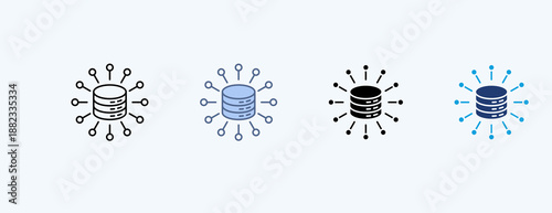 Data Cluster Multiple Icon Illustration Vector