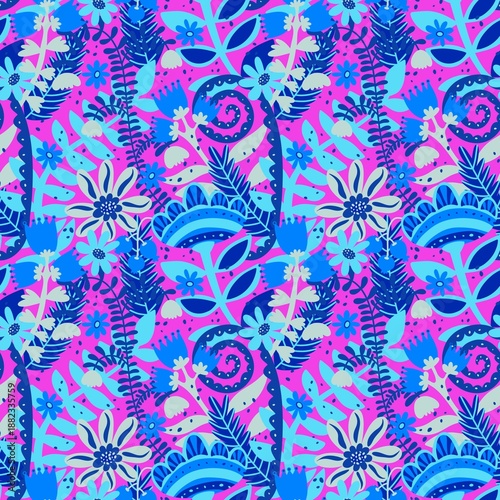 Spring seamless flowers pattern for wrapping paper and fabrics and kids clothes and spring party textiles and linens