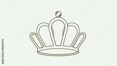 Elegant outline drawing of a classic royal crown with a single gem.