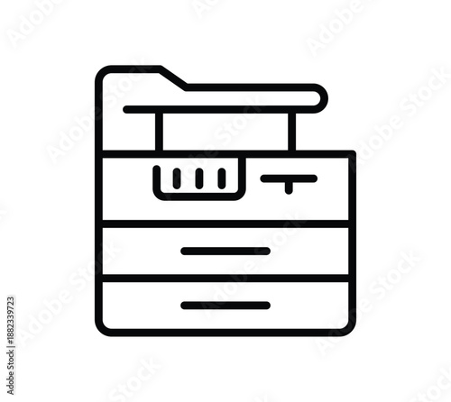 Modern Office Printer Machine Graphic Design Icon in Minimalist Style