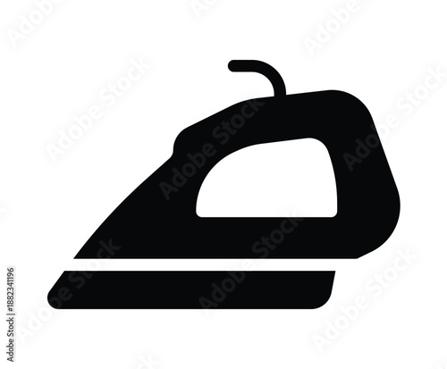 Black silhouette of a simple iron appliance for household laundry tasks