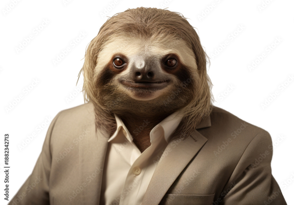 Fototapeta premium PNG Sloth animal wildlife portrait.