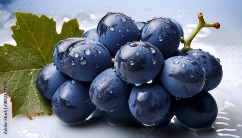 Wallpaper Mural Ripe Bunch Of Blue Grapes Closeup With Shining Water Drops Torontodigital.ca