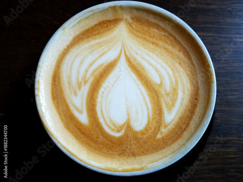 Cappuccino Coffee Cup with a Cocoa Heart Froth