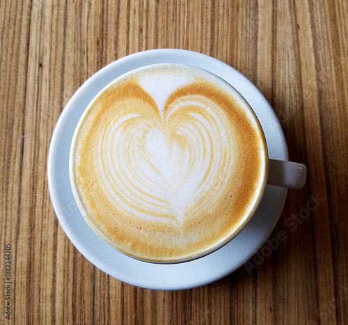 Cappuccino Coffee Cup with a Heart Froth Design