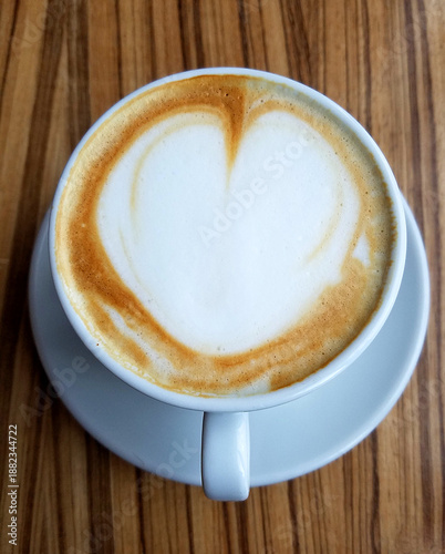 Cappuccino Coffee Cup with a Heart Froth Design