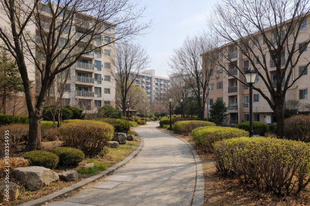 Obraz premium Apartment Complex Walkway