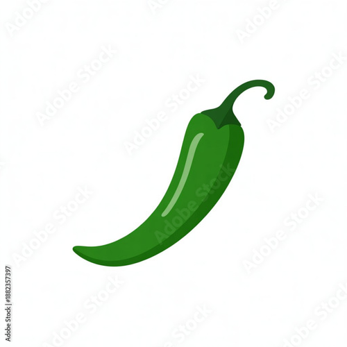 A vibrant green jalapeno pepper icon on a clean white background