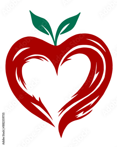 Tentación manzana corazón.