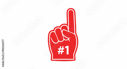 Red Foam Finger with Number 1 for Sports Fans and Promotions.