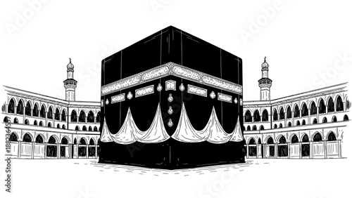 Kaaba in Mecca Saudi Arabia, a holy site for Muslims.