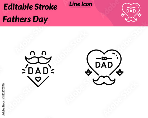 A warm friendly vector character icon celebrating Father’s Day. The character shows a caring father with a child—hugging holding hands. Giving a piggyback ride symbolizing love support family bonding.