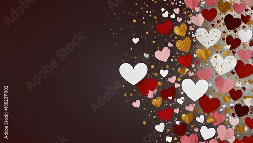Paper Cut Valentine Hearts Vector Design