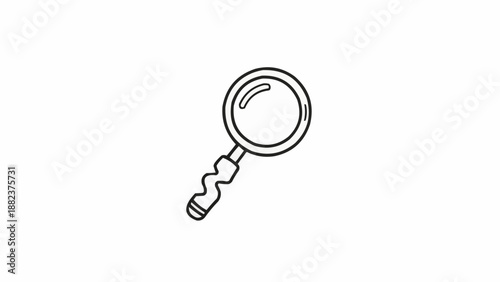 Magnifying glass with handle detail.