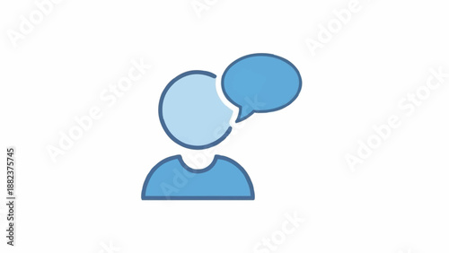 Person Talking with Speech Bubble.