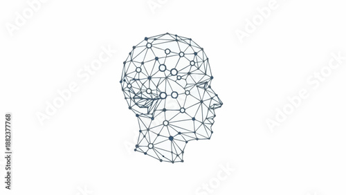 Brain Network Connections Human Head.