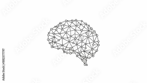 Brain made of connected lines.