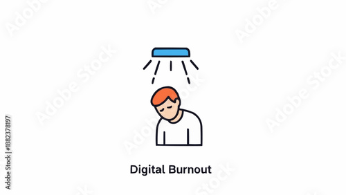 фотографія Person experiencing digital burnout symptoms.