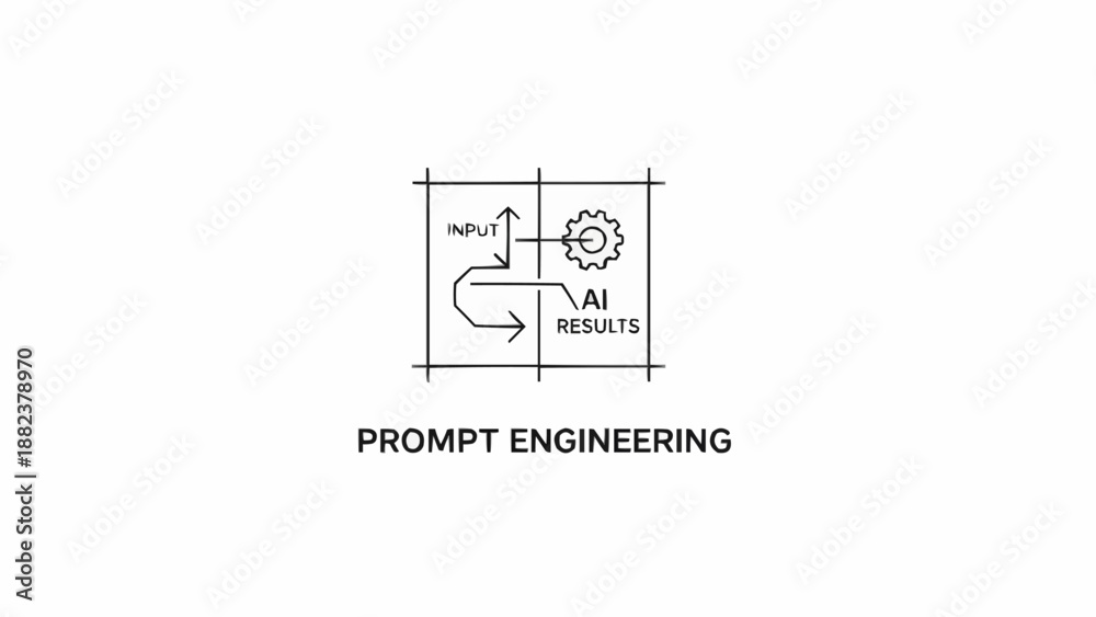 Obraz premium Prompt Engineering AI Process Diagram.