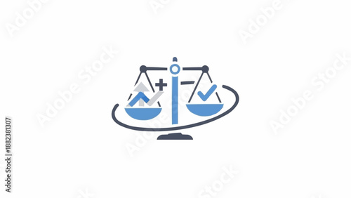 Balance Scale with Medical Symbols.