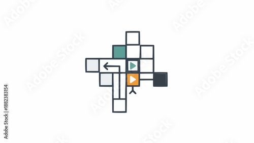 Colorful blocks puzzle pieces together.