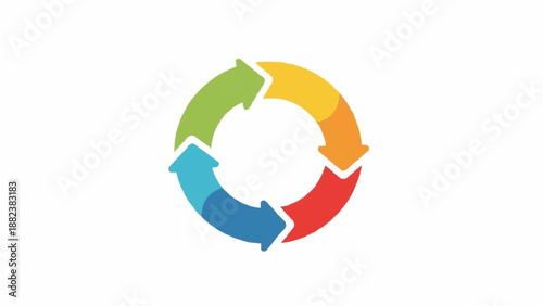 Colorful Circular Arrows Icon Design.