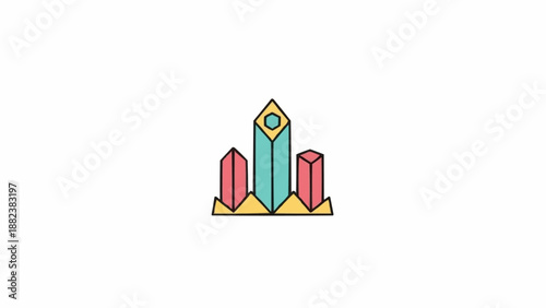 Colorful Crystal Gemstone Mineral Structure.