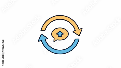 Communication exchange conversation cycle icon.