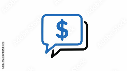 Dollar sign in speech bubble icon.