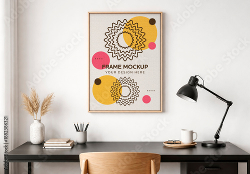 Minimal Wooden Frame Poster Mockup