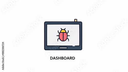 Computer screen with bug error.