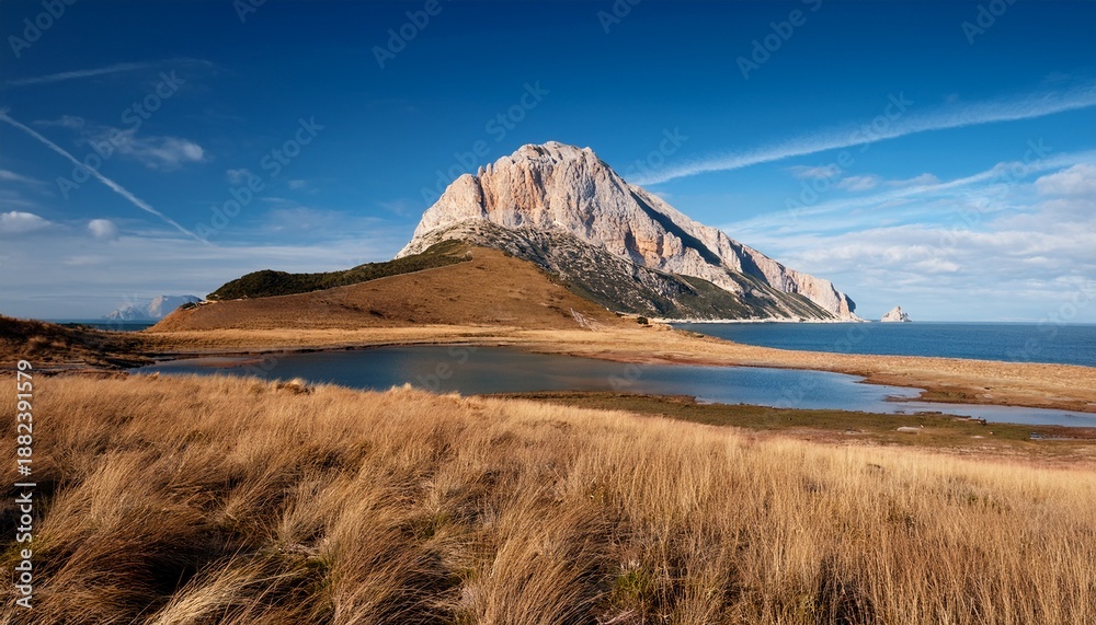 Fototapeta premium Summit Of Monte Cofano Above The Waterline