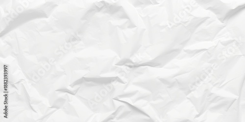 Crumpled Paper Texture Background - White Wrinkled Surface
