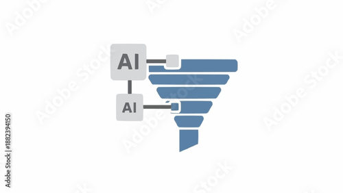 Artificial Intelligence Funnel Diagram Model.