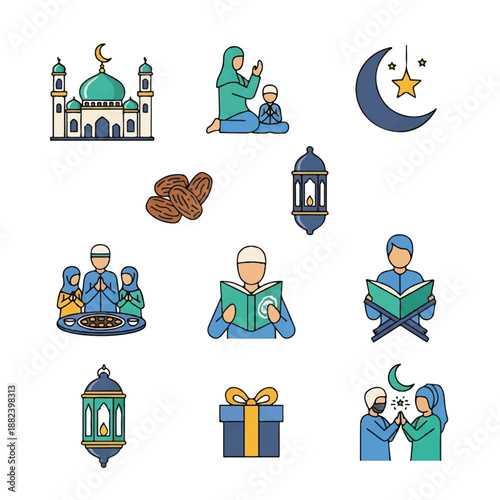 Ramadan Islamic Icons and Symbols Collection 1.