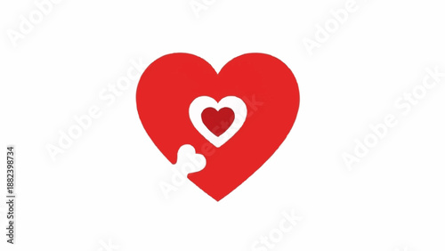 Red heart with smaller hearts inside, symbolizing love and connection.