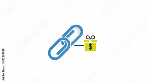 Blue Chain Linked to Gift Box.