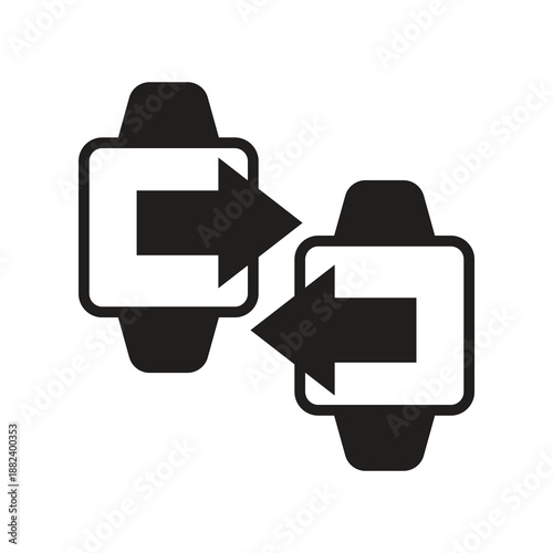Smartwatch data exchange transfer solid icon
