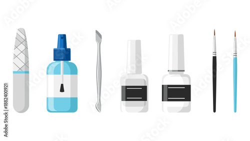 Manicure Tools Set for Nail Care and Design: Brushes Polish Cuticle Pusher Oil