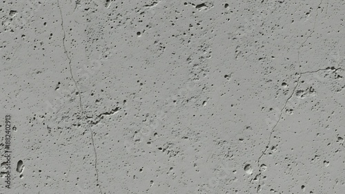 Textured gray concrete wall with cracks and pits for background or texture
