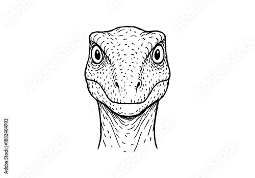 Velociraptor hand drawn simple sketch vector illustration