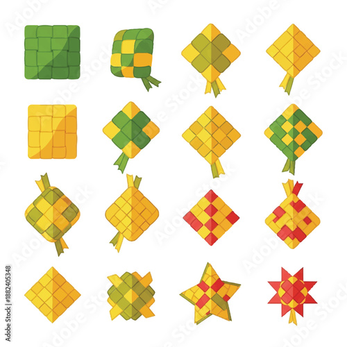 Colorful Kites Made from Patchwork Fabric.