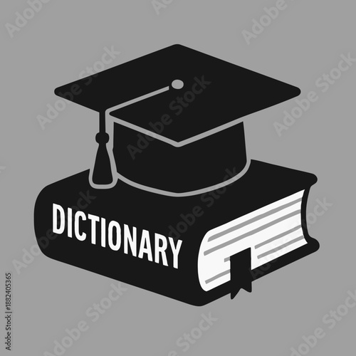 Graduation cap on top of a French dictionary