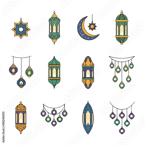 Islamic Lanterns and Decorations for Ramadan.
