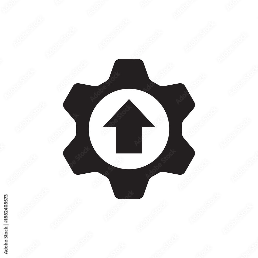 Obraz premium Upload File System Arrow Solid Settings Icon
