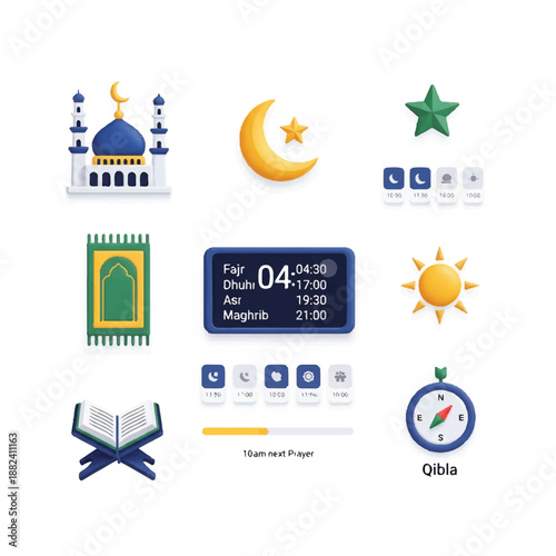 Islamic Symbols and Icons Set Ramadan 1.