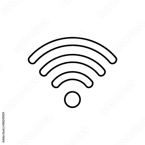 Simple wi-fi symbol on white background