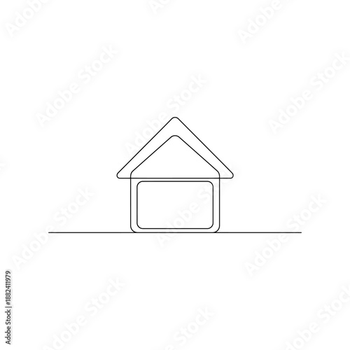 Simple line drawing of a house