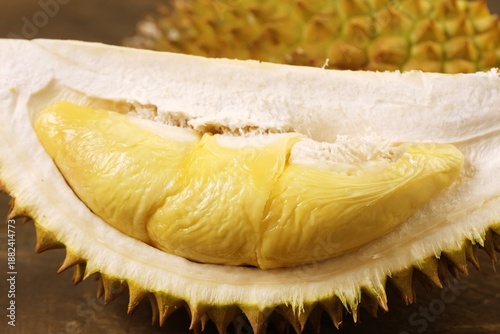 Tablou pe pânză Durian fruit flesh with rich creamy texture